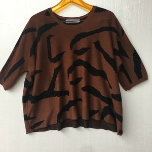 Cotton Emporium Animal print Cropped Sweater